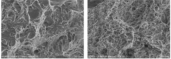 圖12-29 準解理斷裂形貌 圖12-30 剪切韌窩形貌