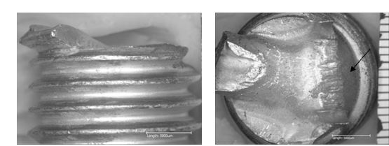 圖15-19 螺紋牙底斷裂宏觀(guān)形貌 圖15-20 斷口宏觀(guān)形貌