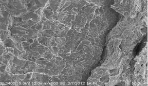 圖13-92 圓弧斷面與斜斷面交界處二次裂紋形貌 圖13-92 圓弧斷面與斜斷面交界處二次裂紋形貌
